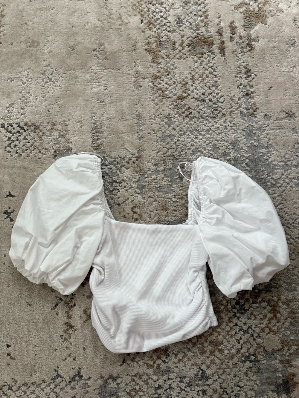 Zara puff sleeve top in white! Size S